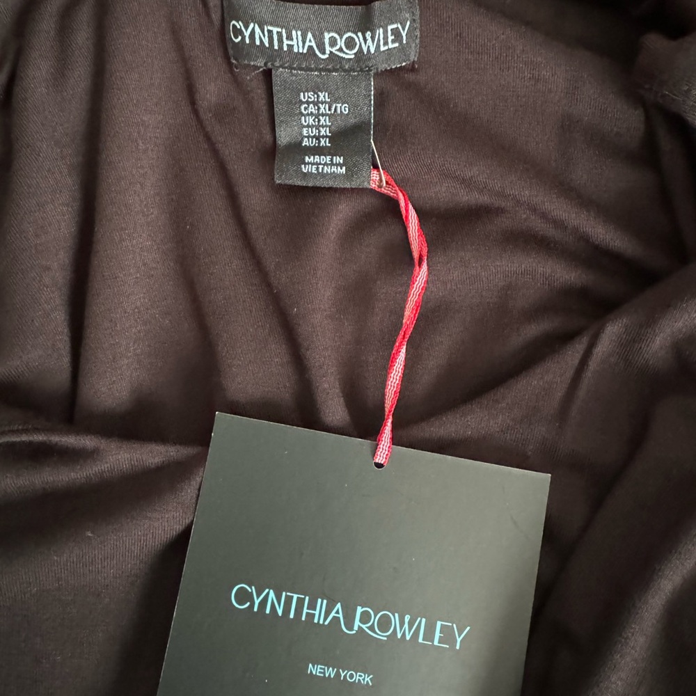 Cynthia Rowley Sleeveless Black Maxi Dress with Drawstring Tie at Side NWT - Picture 2 of 7